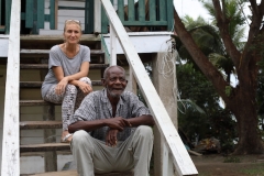 Nancy, owner of Gales Point Manatee Lodge and Herbert. Photo: Hannah Ratcliff